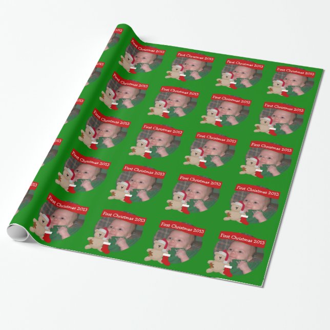 First Christmas Wrapping Paper (Unrolled)