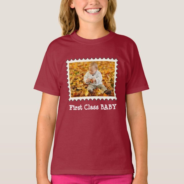 FIRST CLASS BABY Best Baby custom horizontal photo T-Shirt (Front)