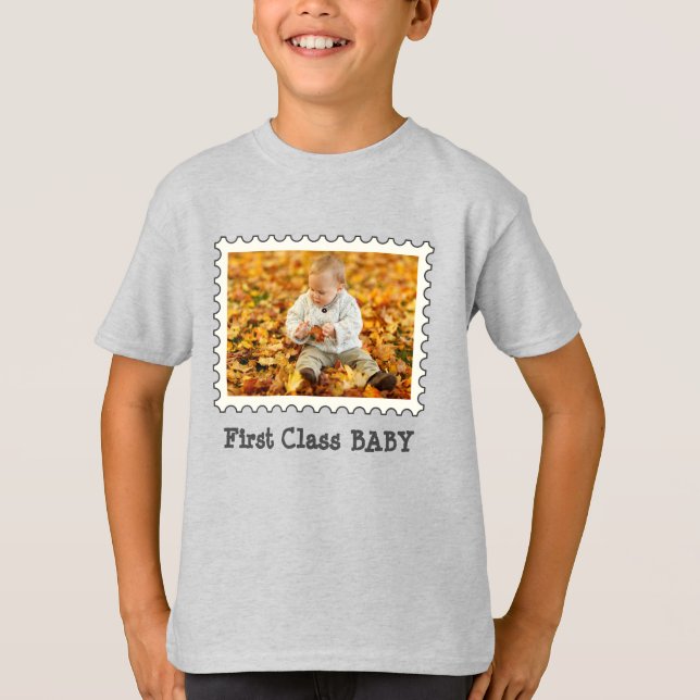 FIRST CLASS BABY Best Baby custom horizontal photo T-Shirt (Front)