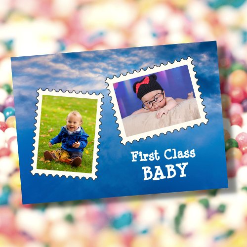 First Class BABY Best Baby Ever 3 custom photo Card