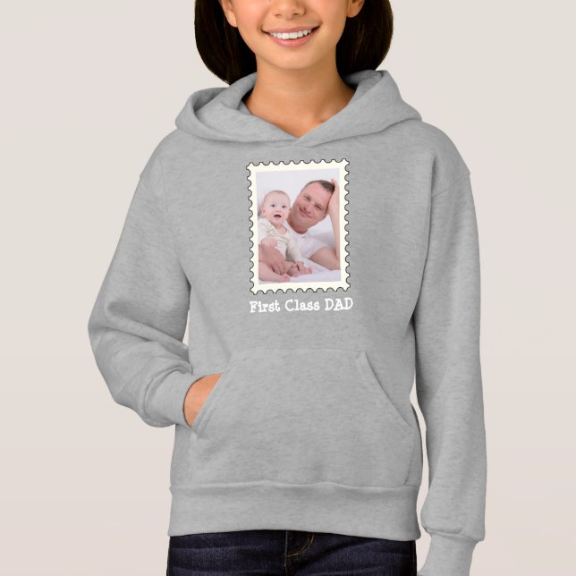 First Class Dad Best Dad Ever Custom Photo Hoodie (Front)