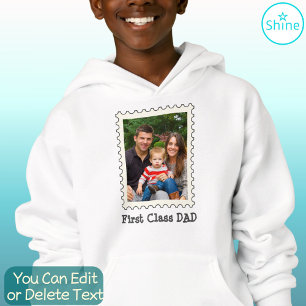 First Class Dad Best Dad Ever Custom Photo Postage Hoodie