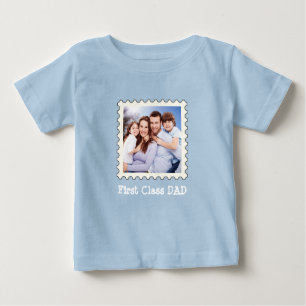 FIRST CLASS DAD Best Dad Ever custom square photo Baby T-Shirt