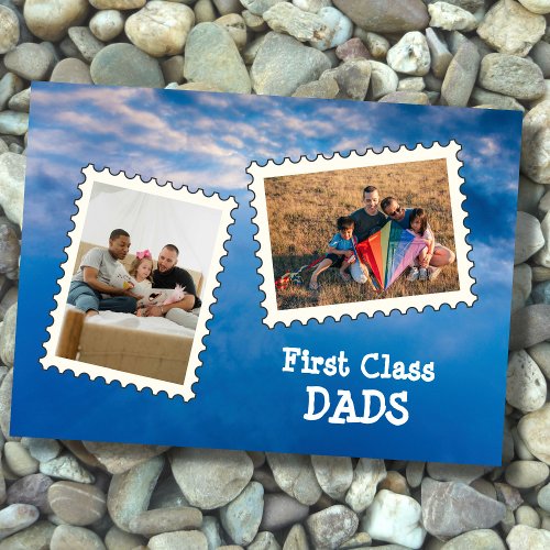 First Class DADS Best Dads LGBT custom 2 photo Card