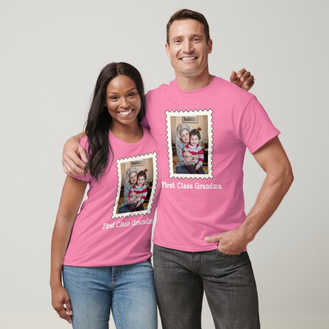 FIRST CLASS GRANDMA Best Grandma Ever custom photo T-Shirt (Unisex)