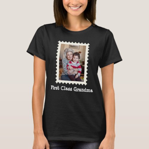 FIRST CLASS GRANDMA Best Grandma Ever custom photo T_Shirt