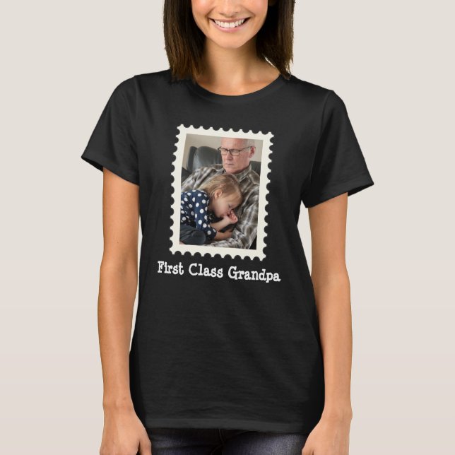 First Class Grandpa Best Grandpa Ever custom photo T-Shirt (Front)