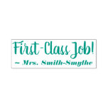 [ Thumbnail: "First-Class Job!" + Tutor's Name Rubber Stamp ]