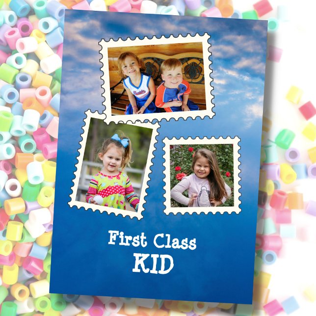 First Class KID Best KID Ever 3 custom photo Card (Creator Uploaded)