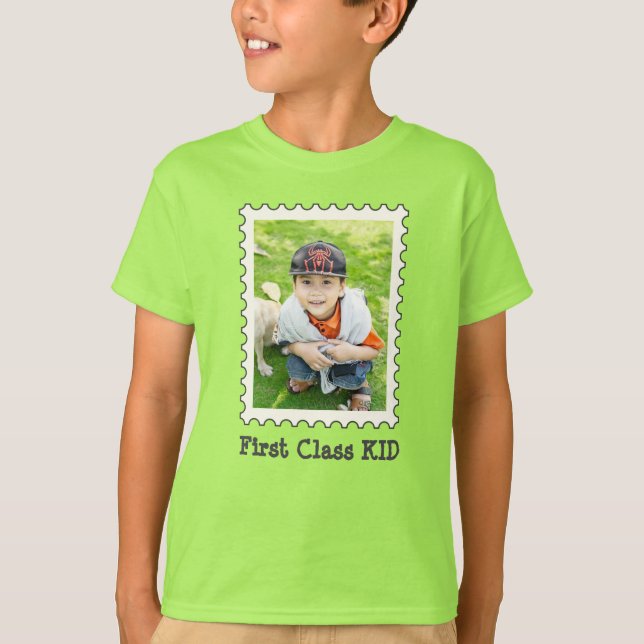 FIRST CLASS KID Best Kid Ever custom photo  T-Shirt (Front)