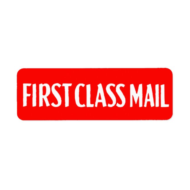 First Class Mail Label (Front)