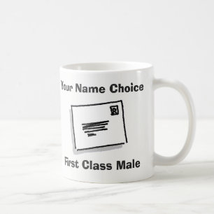 First Class Male with Name. Postman Coffee Mug