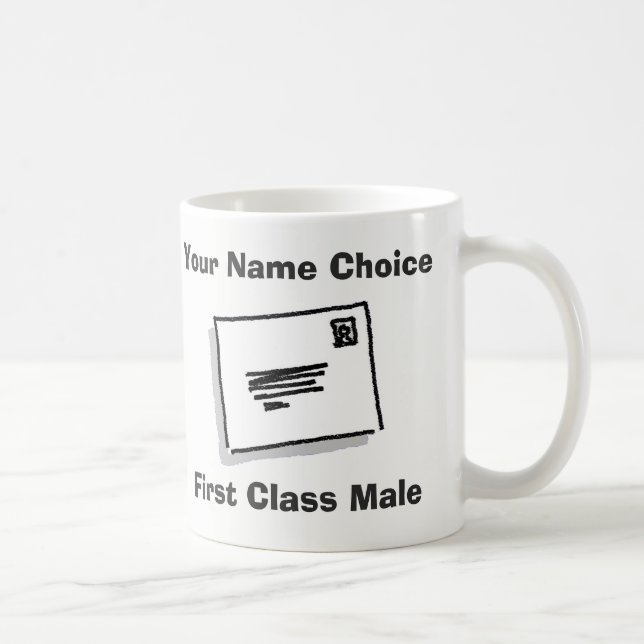 First Class Male with Name. Postman Coffee Mug (Right)
