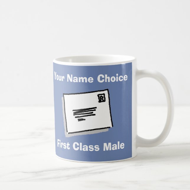 First Class Male with Personalised Name Coffee Mug (Right)