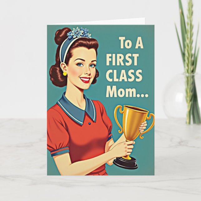 First Class Mom Art Card (Front)