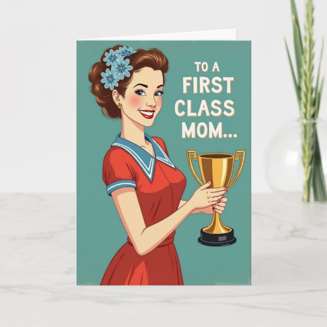 First Class Mom Award Card (Front)