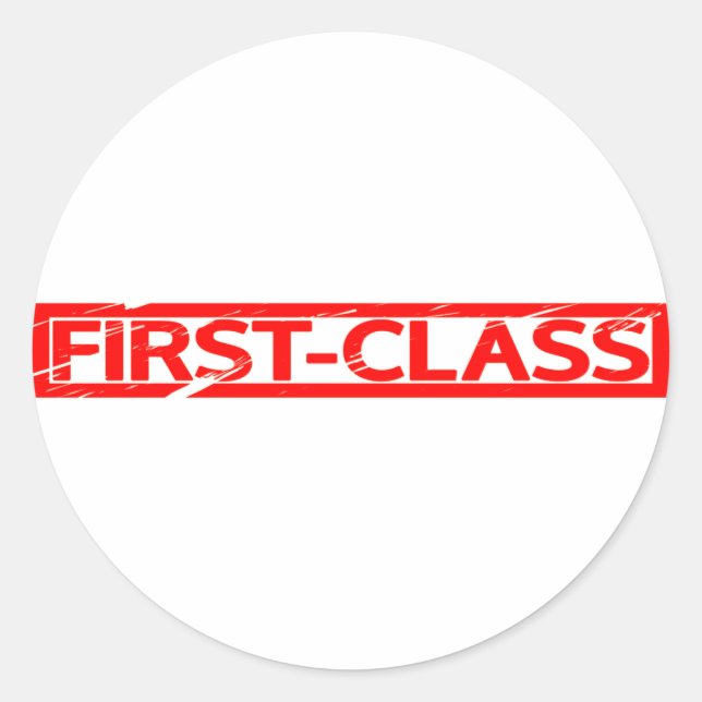 First-class Stamp Classic Round Sticker (Front)