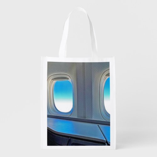First Class Suite Window View Reusable Grocery Bag