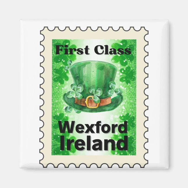 First Class Wexford Ireland Stamp Magnet (Front)