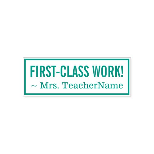 FIRST_CLASS WORK  Custom School Teacher Name Self_inking Stamp