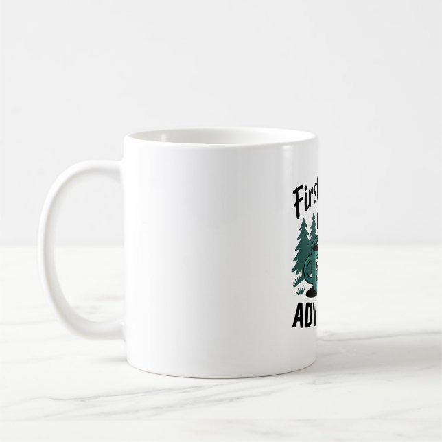 FIRST COFFE THEN ADVENTURE CAMPING COFFEE MUG (Left)
