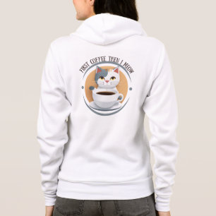 First Coffee Then I Meow Cute Cat Hoodie