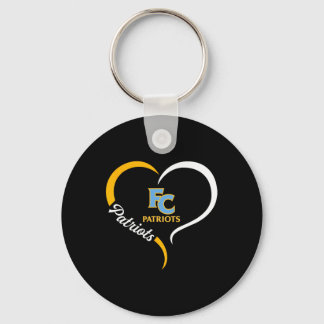 First Colonial Patriots Logo Half Heart Slogan Hs Keychain
