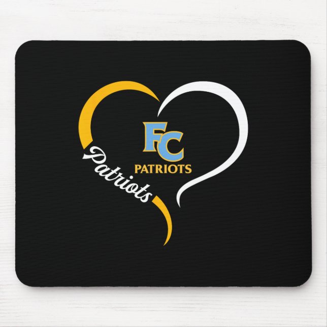 First Colonial Patriots Logo Half Heart Slogan Hs  Mouse Pad (Front)