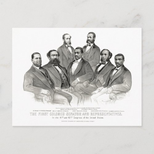 First Colored Senator and Representatives Postcard