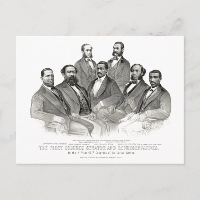 First Colored Senator and Representatives Postcard (Front)