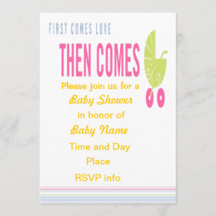 First Comes Love Then Comes Baby Shower Invitation