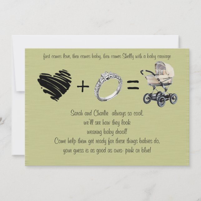 First Comes Love, Then Comes Marriage.... Invitation (Front)