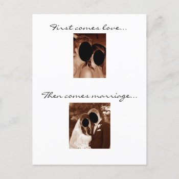 First Comes Love... We're Having A Baby! Announcement Postcard by eemolly at Zazzle