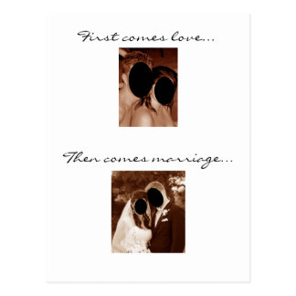 First comes love... We're having a baby! Postcard