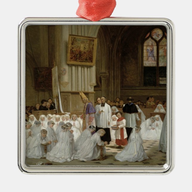 First Communion, 1867 Metal Ornament (Front)