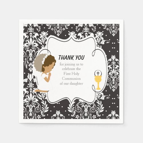 First Communion African American Black Damask