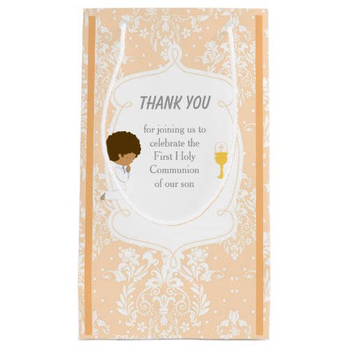 First Communion African American Boy Thank You Small Gift Bag