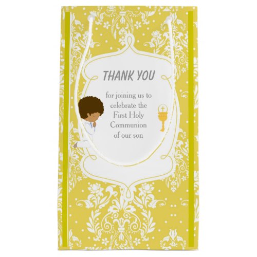 First Communion African American Boy Thank You Small Gift Bag