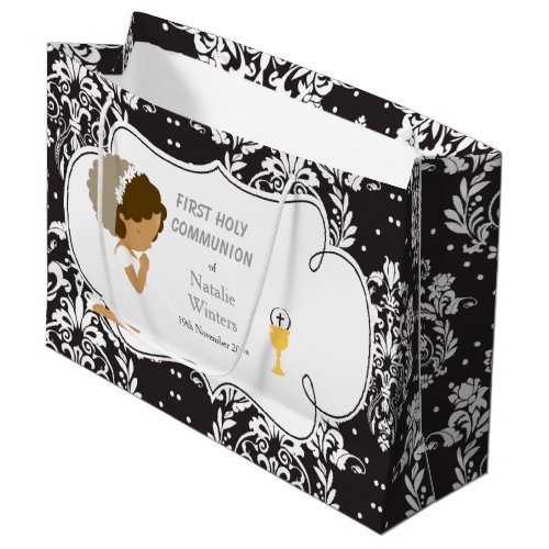 First Communion African American Girl Thank You Large Gift Bag