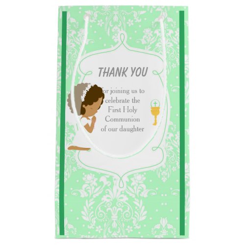 First Communion African American Girl Thank You Small Gift Bag