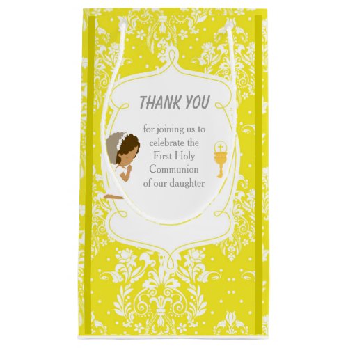 First Communion African American Girl Thank You Small Gift Bag