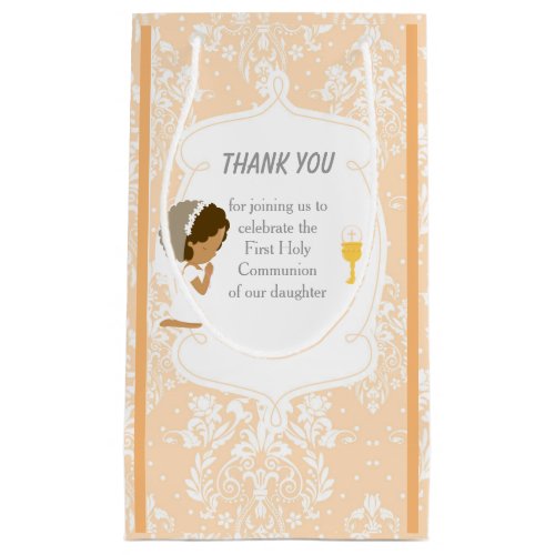 First Communion African American Girl Thank You Small Gift Bag