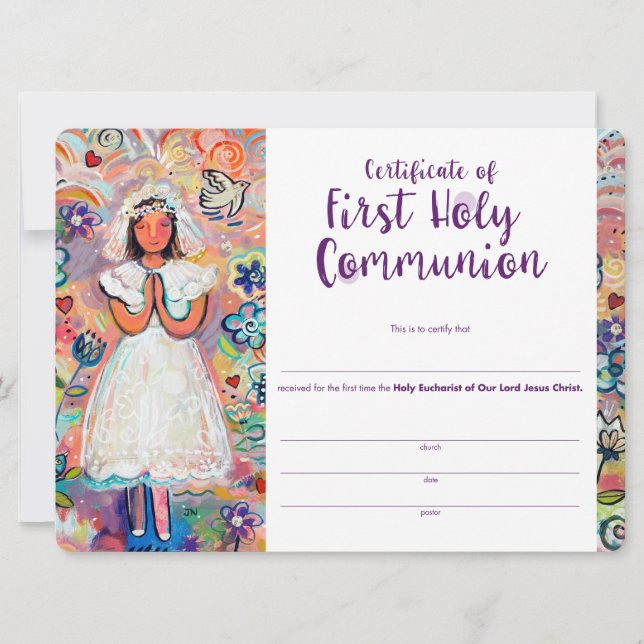 First Communion Announcement for Girl (Front)