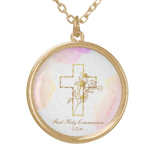  First Communion AP35 Christian Confirmation Gold Plated Necklace