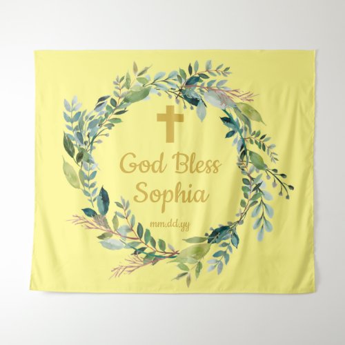 First Communion Backdrop Party Decorations Yellow