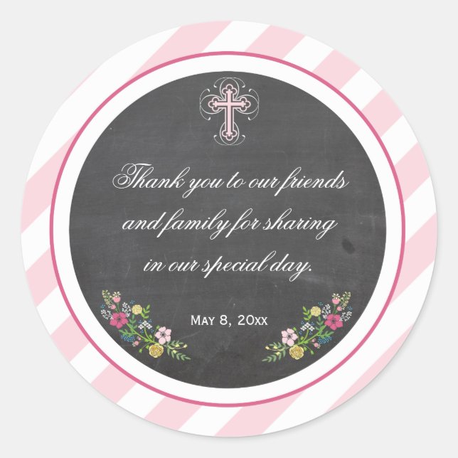 First Communion | Baptism Favor Sticker (Front)