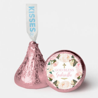 First Communion & Baptism, Pink Floral Gold Hershey®'s Kisses®