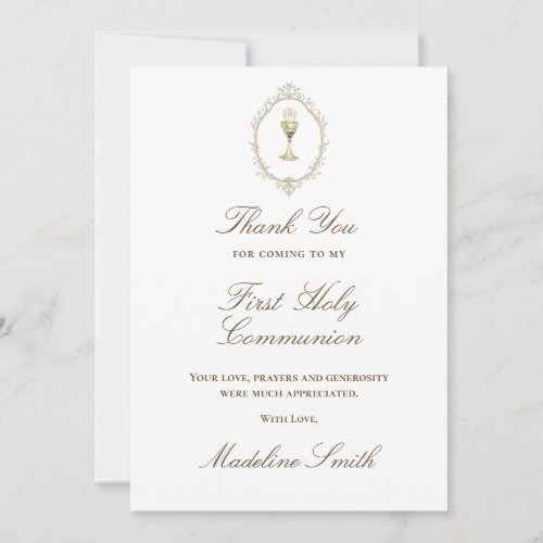 First Communion beige frame thank you