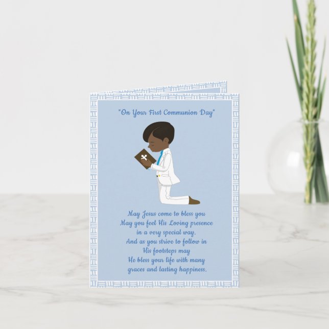 First Communion Black Boy Card (Front)