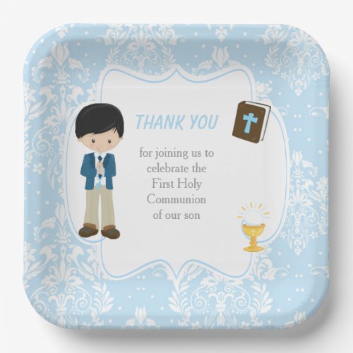 First Communion Black Hair Boy Thank You